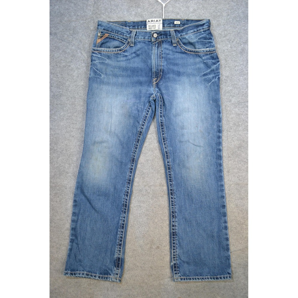 Ariat M4 Boundary Jeans Mens 36x32 Blue Relaxed Boot Cut Western Cowboy Denim